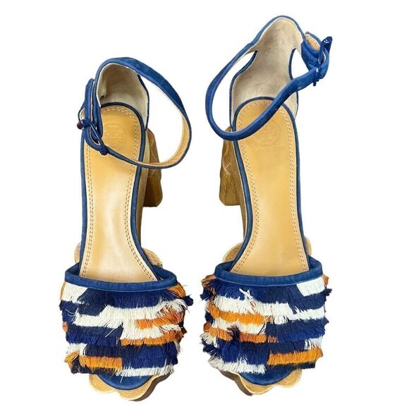 Tory Burch Women's Blue Alma Platform Sandal NWOB Size 7 Medium - Picture 5 of 11